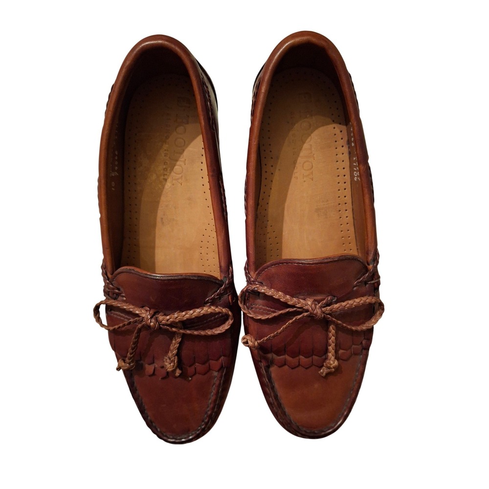 FootJoy Mens 10 E Brown Leather Kiltie Tassel Loafers 79066 Dress Shoe - Picture 2 of 6